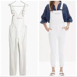 Madewell Skinny White Overalls XS